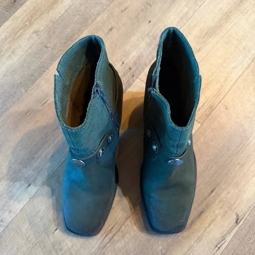 OTBT Dugas Forest Green Suede Ankle Boots